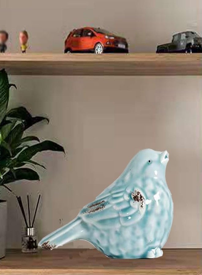 ALHBEJT Ceramic Birds Statues Home Decor Modern Style Decorative Ornaments Animal Figurines for Living Room Bedroom Home Office Cabinets (Light Blue A) - Image 4